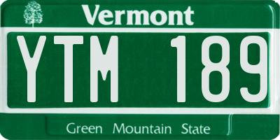 VT license plate YTM189