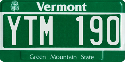 VT license plate YTM190