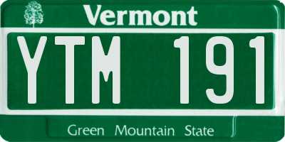 VT license plate YTM191