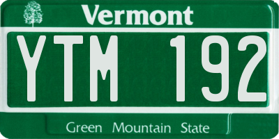 VT license plate YTM192