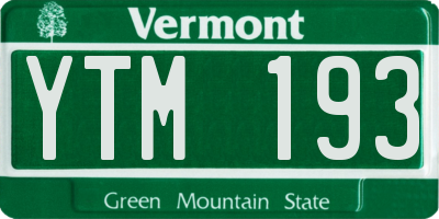 VT license plate YTM193