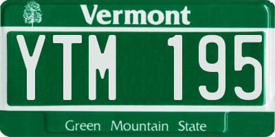 VT license plate YTM195