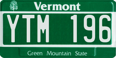 VT license plate YTM196