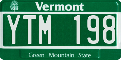 VT license plate YTM198