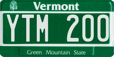 VT license plate YTM200