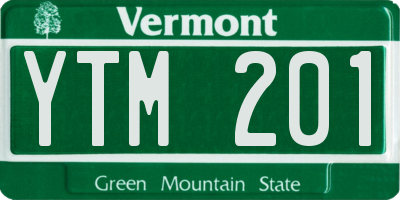 VT license plate YTM201