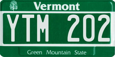 VT license plate YTM202