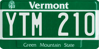 VT license plate YTM210
