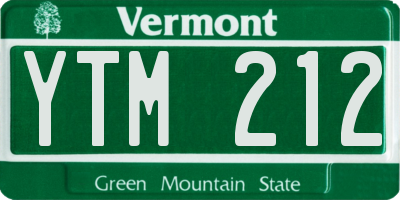 VT license plate YTM212