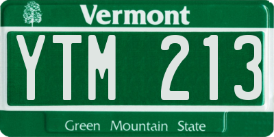 VT license plate YTM213