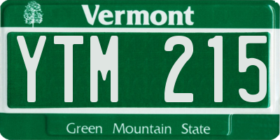 VT license plate YTM215