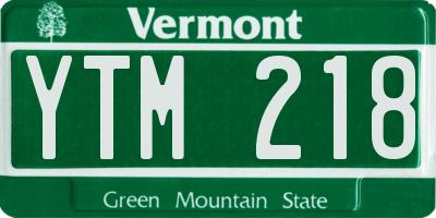 VT license plate YTM218