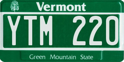 VT license plate YTM220