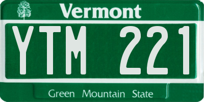 VT license plate YTM221