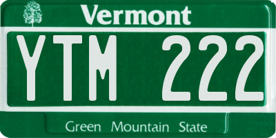 VT license plate YTM222