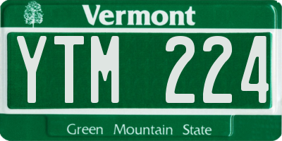 VT license plate YTM224