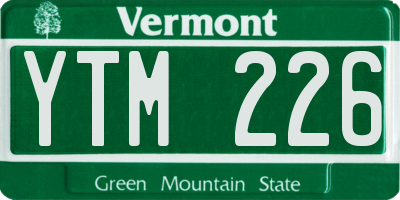 VT license plate YTM226
