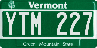 VT license plate YTM227