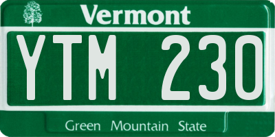 VT license plate YTM230