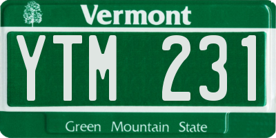 VT license plate YTM231