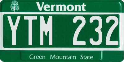VT license plate YTM232