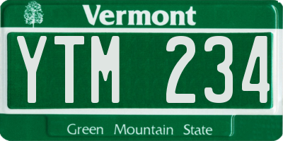VT license plate YTM234