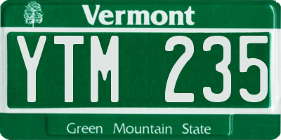 VT license plate YTM235