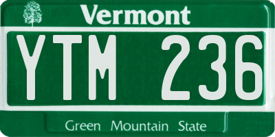 VT license plate YTM236