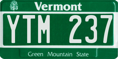 VT license plate YTM237