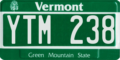 VT license plate YTM238
