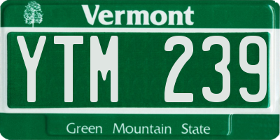 VT license plate YTM239