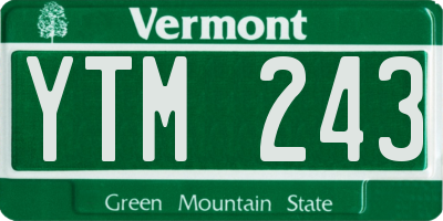 VT license plate YTM243
