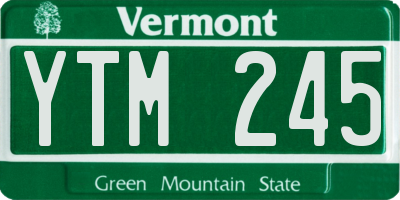 VT license plate YTM245