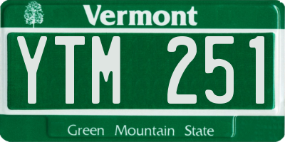 VT license plate YTM251