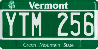 VT license plate YTM256