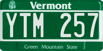 VT license plate YTM257