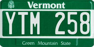 VT license plate YTM258