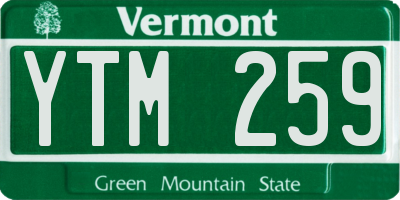 VT license plate YTM259