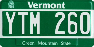 VT license plate YTM260