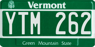 VT license plate YTM262