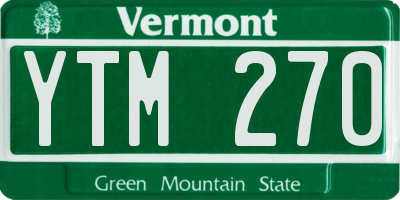 VT license plate YTM270