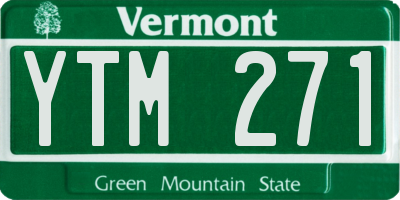 VT license plate YTM271