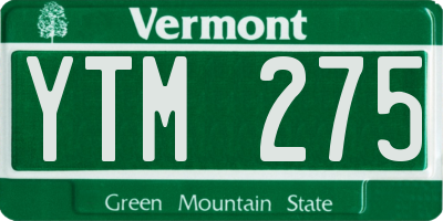 VT license plate YTM275
