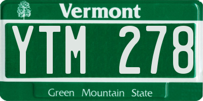 VT license plate YTM278