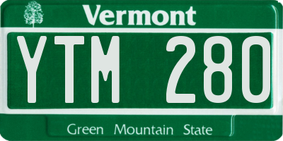 VT license plate YTM280
