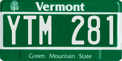VT license plate YTM281