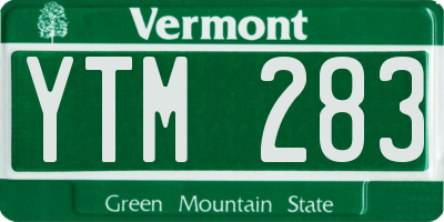 VT license plate YTM283