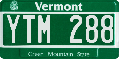 VT license plate YTM288