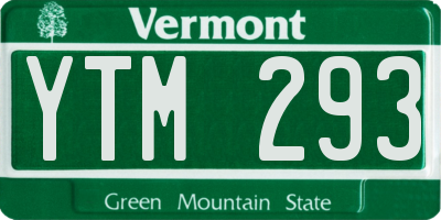 VT license plate YTM293