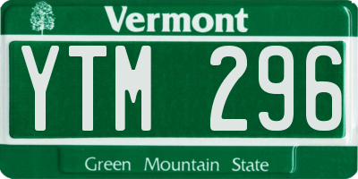 VT license plate YTM296